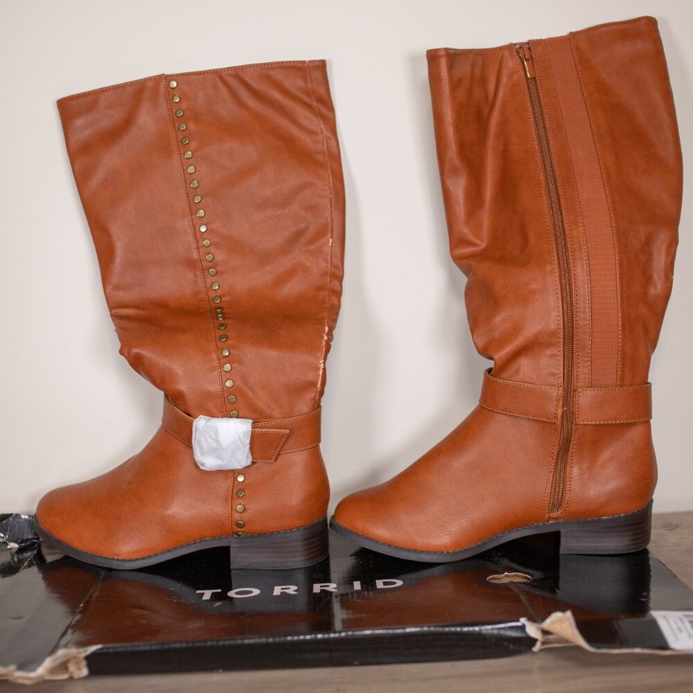 Torrid tan stud riding boots - Picture 2 of 4